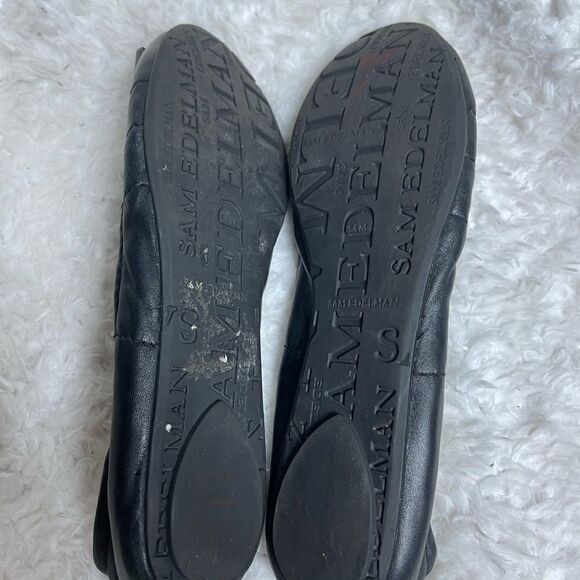 Sam Edelman leather black slip on flats with front jewel brooch accent Size 9 - Picture 7 of 8